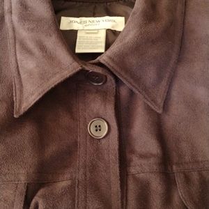 Women's Jones New York Faux Suede Shirt Jacket 2X Brown